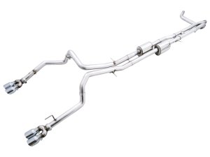 GMC Sierra 1500 AT4X Performance Exhaust - Rear - AWE Tuning - Cat Back 0FG - Chrome Silver - `22-`23
